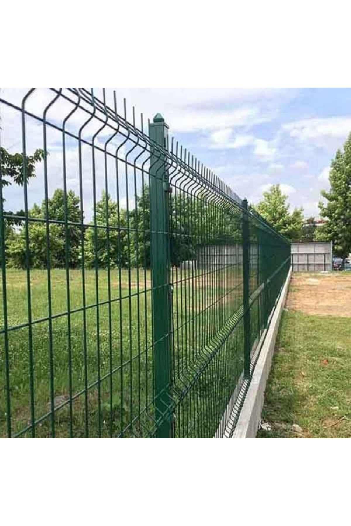 msy garden fenc 150 X 250cm -12 Adet Yeşil Panel Çit Takımı Galvanizli Çit Teli Direkler Dahildir Puntalı Tel Çit